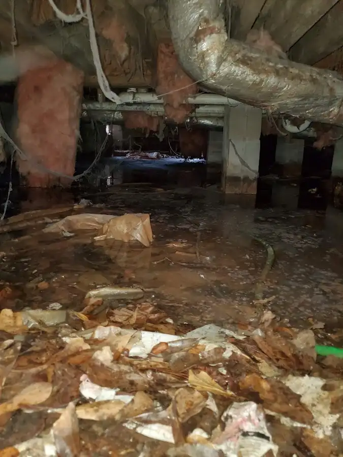 Crawl space flood assessment for Commercial Water Damage Restoration in Portage